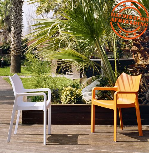Chaise design de terrasse 'VIVA' grise claire en matière plastique