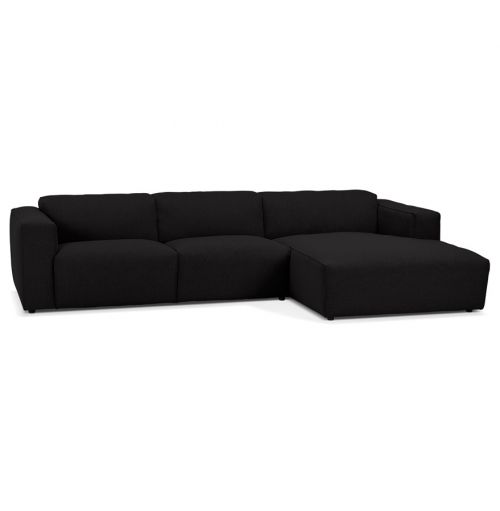 Canapé d'angle design 'CANYON L SHAPE' noir (angle à droite)