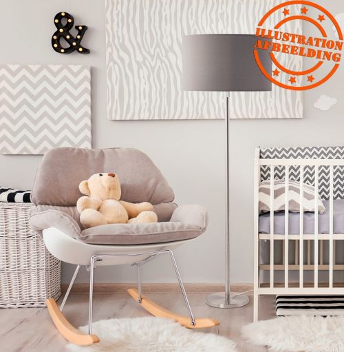 Fauteuil à bascule design 'CHILY' gris clair en tissu