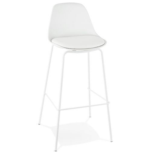 Tabouret de bar 'COOKIE' blanc style industriel