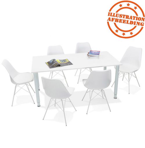 Table de réunion / bureau design 'FOCUS' blanc - 160x80 cm